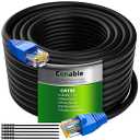 Cat5e Outdoor Ethernet Cable 500 Feet, Cat 5e Heavy Duty Internet Network LAN Cable, More Flexible Than Cat 6, Waterproof, PVC & LLDPE UV Double Jackets for in Wall, Direct Burial, Router, POE, Indoor
