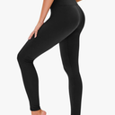 High Waisted Leggings for Women - No See Through Tummy Control Cycling Workout Yoga Pants, Black, S-M