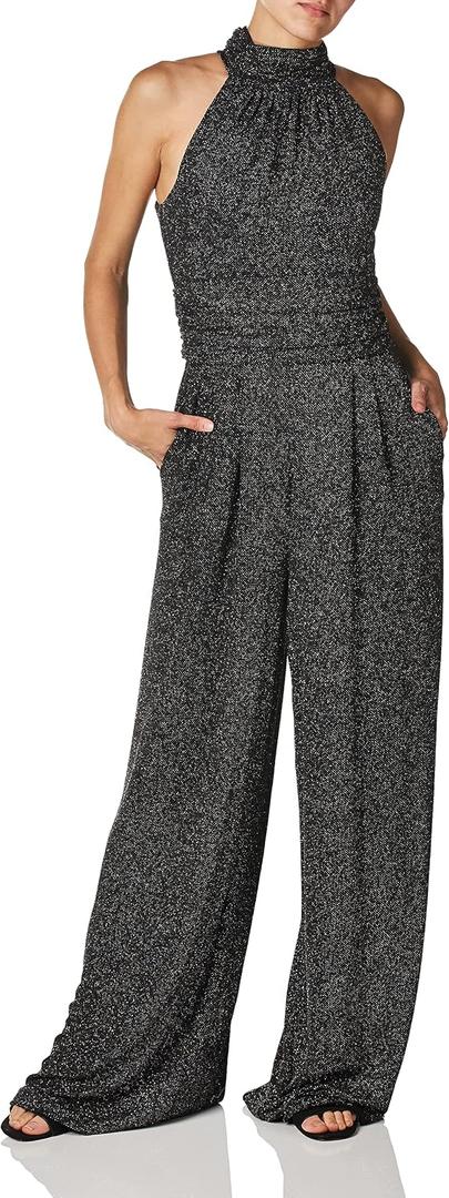 Eliza J Women's Halter Wide Leg Jumpsuit (Black, L)