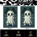 2 x Halloween Ghost Garden Flag Double Sided Outside, Boo Black Yard Outdoor Decorative Flag 12x18 Inch