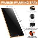 Electric Warming Tray (Extra Long 40x12), Warming Mat For Food with Thermostat & Full Surface Heating, Food Warmers For Parties Buffet & Gatherings, Temperature Adjustable Tempered Glass Warming Mat