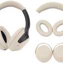 Adhiper 3Sets Silicone Sweat Case Cover for Sony WH-1000XM4 WH-1000XM3 Headphones, Silicone XM4 Earpad Cover/Ear Covers/Headband Cover Protector, Sweat Proof Soft Headphone Accessories (Off White)