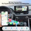 Wireless Carplay Adapter for iPhone, Convert Wired to Apple Carplay Wireless Adapter, Mini Size, Plug and Play, Connection Stable No Delay Car Play for Toyota Specific Models