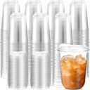 Baderke 500 Pcs Round Bottom Plastic Cups with Lids Clear Togo,16 Oz