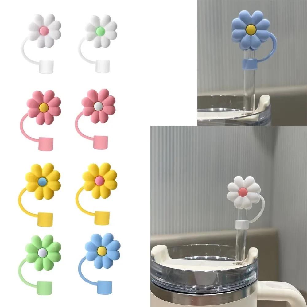 CharCharms Straw Toppers | Straw Covers for 10mm, 30oz & 40oz Tumblers, Stanley Cup - Dishwasher Safe, Reusable | Cute Mix & Match Accessory | Personalize Your Tumbler (Flower)