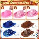 Suncalla 4 Sets DIY Easter Cowboy Hats Western Rodeo Hats with Feathers, Bandana, Heart Sunglasses Paint Glitter for Adult