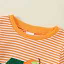 Noubeau Newborn Baby Boy Thanksgiving Bubble Romper Christmas Stripe Truck Bodysuit Pullover Playsuit Holiday Clothes (Orange)