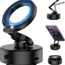 Electric Vacuum Magnetic Suction Phone Mount, 360 Rotatable Car Magnetic Phone Holder, Vacuum Suction Phone Holder for Car, Universal Magnetic Car Mount for Smooth Surface(Black Upgraded)
