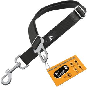 Active Pets Dog Car Seat Belt Harness, Safety Travel Restraint System for Small to Large Dogs, Crash Tested Vehicle Protection & Comfort, Black 1pk