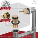 PRIMSOPH Tip-Toe Tub Drain Trim Kit with One Hole Overflow Faceplate Conversion Kit Assembly Universal Fine Coarse Thread Replacement Brushed Gold