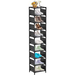 10-Tier Vertical Shoe Rack, Tall Narrow Shoe Shelf Space Saving Organizer for Entryway Door Small Space