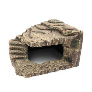 Resin Reptile Hideouts Cave Habitat Decor for Gecko Leopard Lizards Toad Turtle (B- Extra Large)