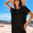 ANRABESS Swimsuit Cover Up for Women 2026 Crochet Bathing Suit Swimwear Mesh Knit Beach Dress Summer Vacation Clothes (Black, S)