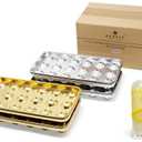 Stainless Steel Ice Cube Trays, 4 Pack with 72 Round Ice Cube Slots - Easy Release, Plastic-Free, Zero Waste