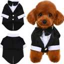 Dog Tuxedo, Dog Tuxedo Suit with Bow Tie, Pet Tuxedos for Small Dogs and Cats, Pet Wedding Attire Dress Up, Doggy Prince Bow Tie Shirt, Doggy Gentleman Apparel for Halloween, Engagement and Christmas 
37x25x26cm/14.5x9.8x10inch
