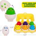 3 x ArtCreativity Matching Eggs Toy for Toddlers 1-3  Educational Egg Toys with Squeaking Effect  Color Sorting, Teaches Emotions, Shapes & Colors  Fun Learning Toys  Carton of 6 Matching Eggs