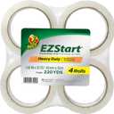 Duck Brand EZ Start Packing Tape Refill, 4 Rolls, 1.88 Inch x 54.6 Yard, Clear (280068)