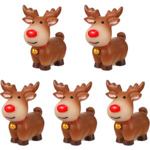 ARTIBETTER 15 Pcs Christmas Decor Christmas Miniature Deer Figurines Holiday Reindeer Figurines Elk Desktop Adornment Mini Deer Decorations Cartoon Crafts