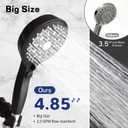 High Pressure Handheld Shower Head 11 Spray Settings, 4.85 inch Pause Switch Water Saving Shower Head, Removable High Flow Bathroom Showerhead with Long Hose and Adjustable Bracket (Matte Black)