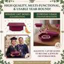 Eaasty 3 Pcs 2026 Graduation Cap Gift Boxes, Black Cardboard Grad Party Favor Magnetic Box Reuseable Centerpieces for Table for High School College Graduation Cash Check Snacks Preserved Flower(Red)