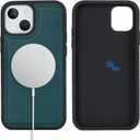 for Magsafe Magnetic case for iPhone 14 Plus Leather case magsafe Compatible Wireless Charging-Green