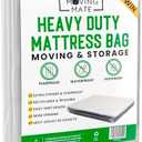 Twin Mattress Bag for Moving and Storage - 5 Mil Mattress Cover for Moving and Storage - Mattress Protector Storage Bags - Heavy Duty, Reusable, Tearproof