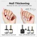 modelones Builder Nail Gel with Gel Top Coat, 3Pcs Clear Builder Nail Kit