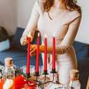 LYOBATH 30 Pack Red Taper Candles - Taper Candles 10 Inch Dripless, Smokeless & Unscented - 8 Hours Long Burning - Hand Poured Tall Candlesticks - Ideal for Weddings, Dinner Parties, and Home Decor