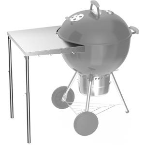 Stanbroil Stainless Steel Work Table Fits All Weber 18", 22", 26" Charcoal Kettle Grills and Other Similar Size Charcoal Kettle Grills -Patent Pending