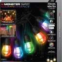 Monster Smart 40ft Bistro+ Patio String Light, Unique Multi-Color/LED Lighting, Indoor/Outdoor, Waterproof, Customizable Via Downloadable App, Compatible with Alexa/Google Assistant/Siri