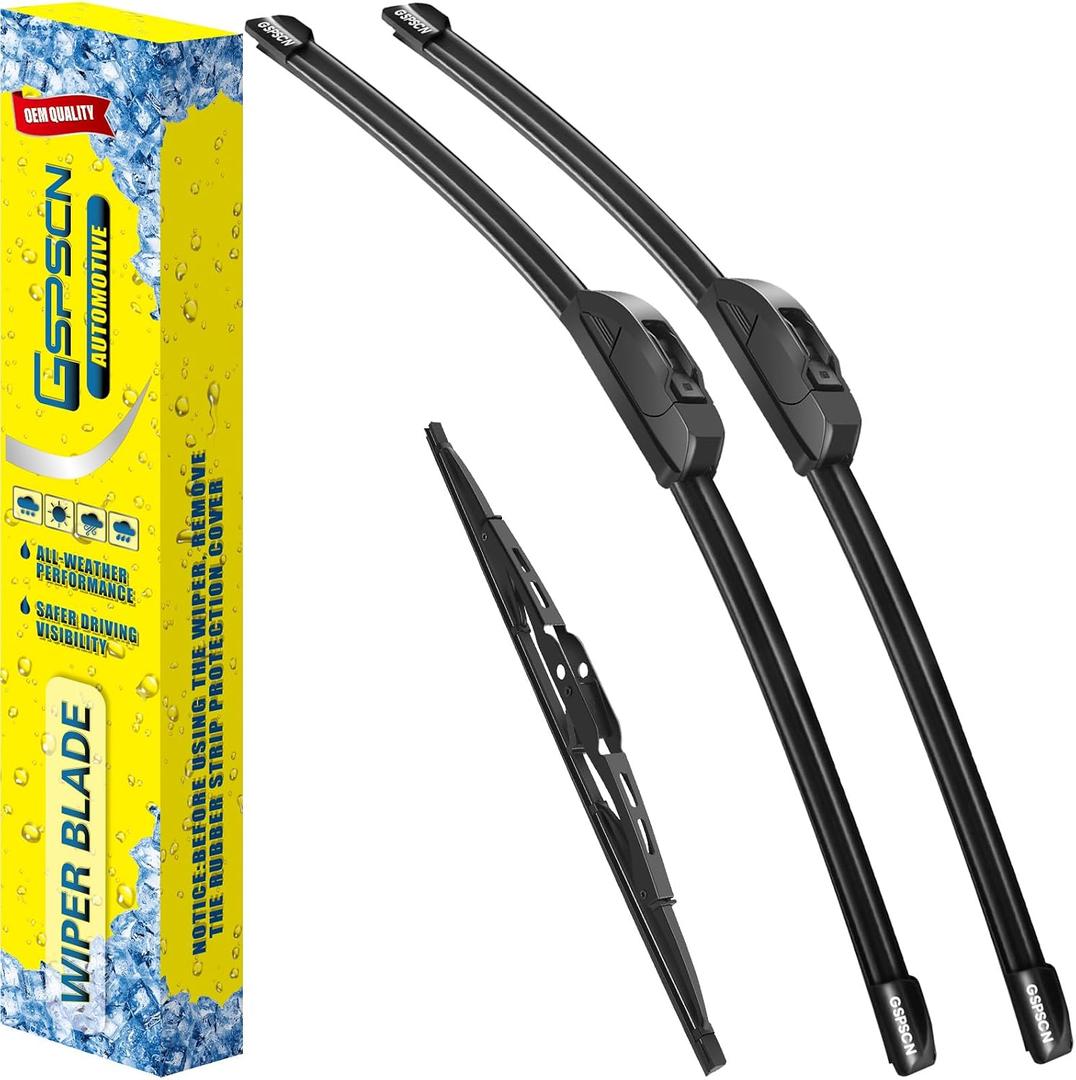 GSPSCN 3 Wipers Replacement for Dodge Caravan 2007-1996，Grand Caravan 2007-2000 /Chrysler Town & Country 2007-2000，Original Equipment Windshield Wiper Blades 28"+28"+16" (set of 3) J hook