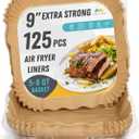 Air Fryer Liners Disposable  125 pk 8" Unbleached Non-Stick Parchment Paper, Fits 5-8 QT Basket, Air Fryer Liners | Airfryer Liners