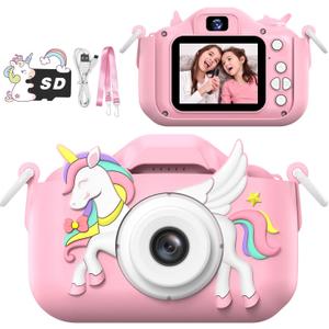 Masterbee Children's Camera Toys for Girls & Boys, 3-12 Years - 1080P HD Video Kids Digital Camera - Perfect for Christmas & Birthday Gifts (Colorful Pink)