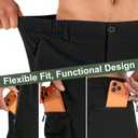 Men's 9" Hiking Cargo Shorts Quick Dry Stretch for Outdoor Work Golf Black (Black, XXL)