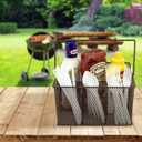 Sorbus Utensil Caddy Silverware, Napkin Holder, and Condiment Organizer Multi-Purpose Steel Mesh CaddyIdeal for Kitchen, Dining, Entertaining, Tailgating, Picnics, and much more (Bronze)