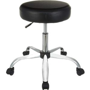 Amazon Basics Drafting Spa Bar Stool with Wheels, Height Adjustable Swivel, Black, 22.05" D x 22.83" W x 19.88" H