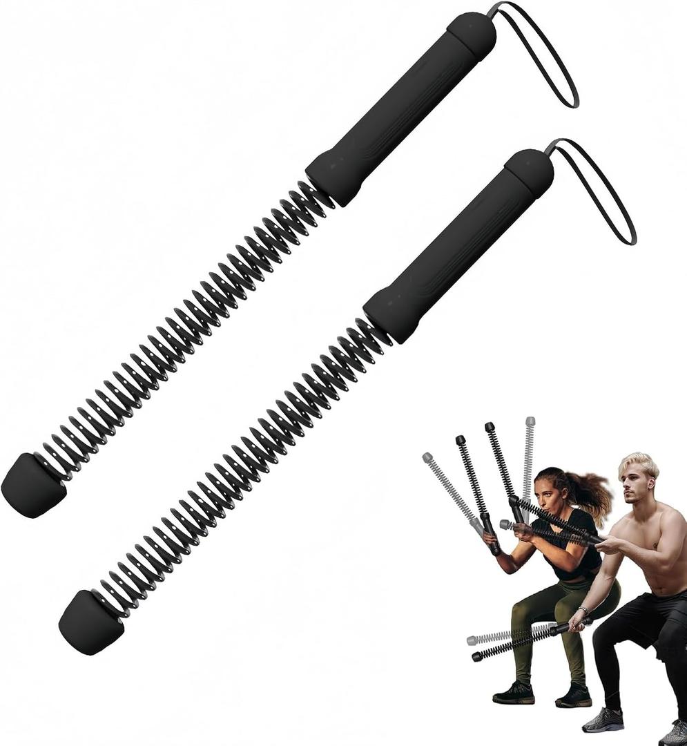 Ropeless Battle Rope Battle Ropes for Home Gym - 2PCS workout ropes with Non-Slip Handles, Durable Workout Ropes for All Fitness Levels (Black)