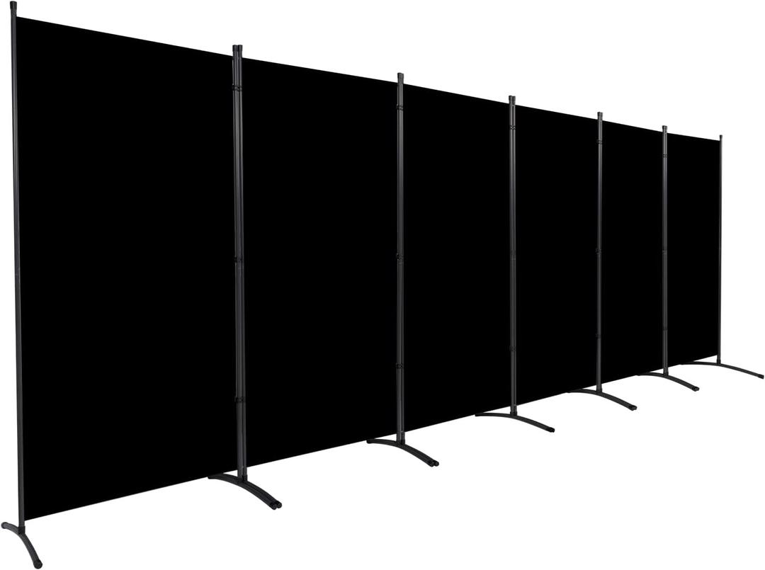 Room Divider 6FT Folding Privacy Screens, 6 Panel Partition Room Dividers
204''Wide Portable Wall Divider, 230g Thickened Fabric, Heavy Duty Swivel Base, Portable Partition Wall for Library, Studio