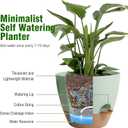 Big Self Watering Pots 12/10/9 inch, Planter, Plant Pots with Mesh Drainage Holes for Indoor Outdoor Garden Plants, Plastic Flower Pots with Removable Deep Reservoir, Green with Brown