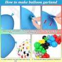Amandir 153pcs Red Blue Yellow Green Black Balloon Arch Garland Kit, Different Sizes 18 12 10 5inch Metallic Silver Star Confetti Colorful Balloons for Birthday Carnival Video Themed Party Decorations