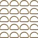 Swpeet 150Pcs 3/4 Inch - 20mm Bronze Multi-Purpose Metal D Ring Semi-Circular D Ring for Hardware Bags Ring Hand DIY Accessories (Bronze, 3/4 Inch)