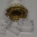 Baquler 3 Pcs LED Lighted Christmas Cone Trees Christmas Tree Ornament Gold Glittered Battery Operated Christmas Decoration Xmas Table Decor for Indoor Home Bedroom Tabletop Centerpiece Holiday Party