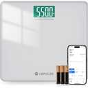 LEPULSE 550lb Bathroom Digital Scale for Body Weight BMI, Extra Wide Platform High Capacity Large Backlit Display, Most Accurate Bathroom Scale up to 500 lbs Weight Scale with APP, 8mm Tempered Glass
