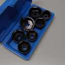7 Pcs Low Profile Oil Filter Socket Set 6 Point Canister Oil Filter Cap Wrench Remover and Installer Tool Kit Compatible with VW BMW V0lVO Chevy Etc with 3/8" Drive 24mm 27mm 29mm 30mm 32mm 36mm 38mm