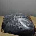 HIGOGOGO Round Stuffed Pouf Ottoman, Pu Leather Poufs with Foam Chunk Filling, Furry and Fluffy Pouf Foot Stool Storage Ottoman, 26 X 18 Floor Poufs Foot Rest for Living Room, Black