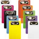 10 Pack A6 Plastic Colorful Mini Clipboards with Low Profile Clip, Portable Clip Boards for Classroom, Office, Restaurants, Small Clipboards 4 x 6 Inch