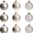 DN DECONATION Champagne Glass Christmas Ball Ornaments, 3.15' Hanging Christmas Baubles for Xmas Tree Decoration, Set of 9