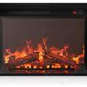 BELLEZE 23" Electric Fireplace Insert w/Fire Crackling Sound, Recessed Fireplace Heater with Remote Control, Indoor Fireplace Heater with Adjustable Brightness, Timer, Automatic Temperature Control