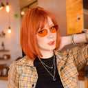 Ginger Bob Wig with Bangs for Women Short Orange Wigs Natural Fashion Synthetic Wig for Daily Halloween Cosplay Colorful Costume Wig Use 12 Inch