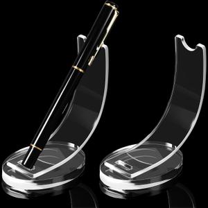 Maitys 2 Pieces Acrylic Electronic Pen Holder Pen Display Stand Pencil Display Holder Fountain Pen Ballpoint Pen Display Rack for Home School Office or Store Use (Clear)